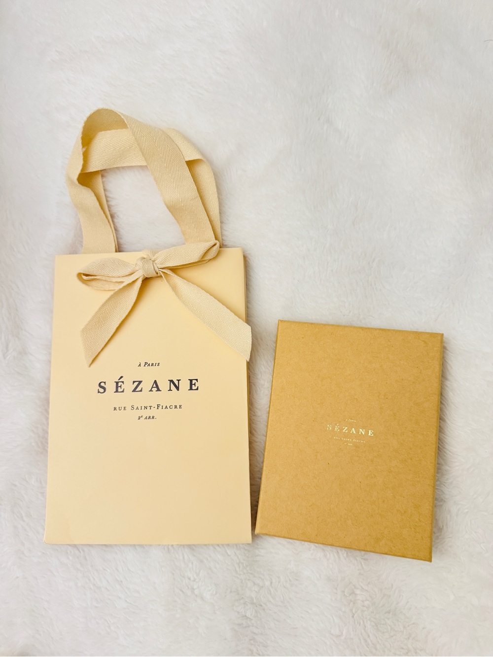 Sezane small notebook with box and gift bag
